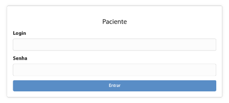 Tela de login do portal de resultados